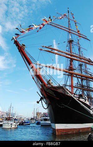 The STS Sedov, a 4-masted steel barque at Sail Amsterdam in 2010. Stock Photo