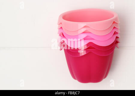Colorful tins for baking muffins Stock Photo