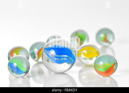 Close up image of assorted marbles Stock Photo