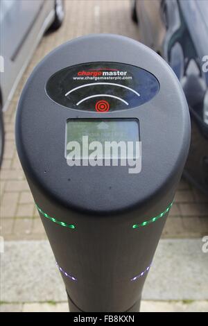 A Charge Master charging point for electric vehicles, Milton Keynes, England Stock Photo