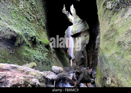 Sombrio Beach Cave Waterfalls Stock Photo