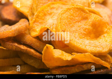 Deep-fried Sweet Potato Chips - a typical food in Peru Stock Photo