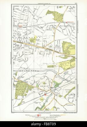 London Bexley Bexleyheath Bridgen Coldblow Upton Barnehurst 1933 Map Fb8t09 
