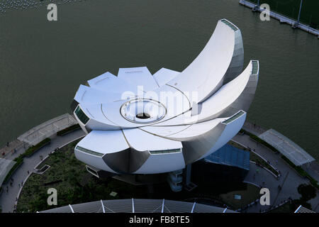 Aerial View of Artscience Museum in Singapore. Stock Photo