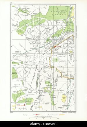 WOKING. Horsell, Maybury, Mayford, Worplesdon, Cartbridge (Surrey), 1933 map Stock Photo