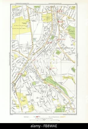 PURLEY COULSDON. South Croydon,Kenley,Sanderstead,Roundshaw,Woodcote, 1933 map Stock Photo