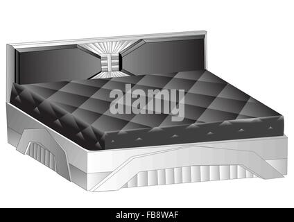 modern bed isolated on a white background Stock Vector