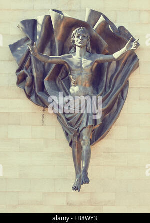 Bronze carving of Christ by Francesco Messina Via Crucis (way of the cross) San Giovanni Rotondo Foggia province Puglia Italy Stock Photo