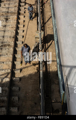 On the Indian Railways. Jaisalmer, Rajasthan, India. Stock Photo