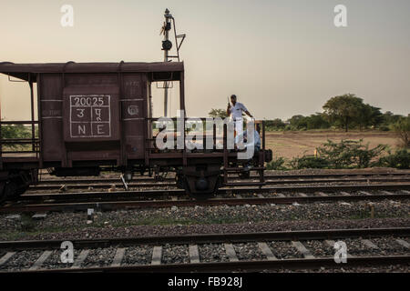 On the Indian Railways. Rajasthan, India. Stock Photo