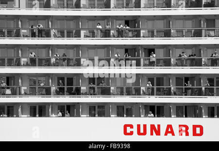 The Cunard Line Cruise Liner Ms Queen Victoria Steaming Past