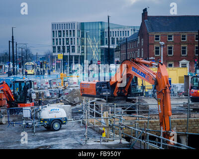 Revealing the river Roach, Rochdale Town Centre Stock Photo