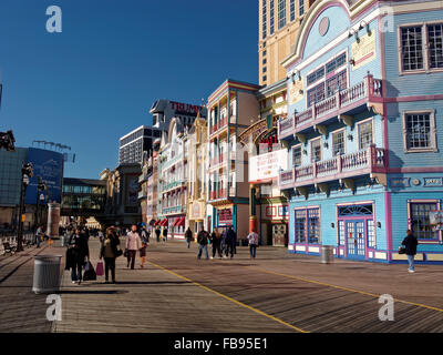 The Atlantic City boardwalk lined with Casinos. photo by Trevor Collens. Stock Photo