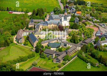 Aerial view, Steinfeld monastery, convent in Kall, Benedictine abbey, Kall, the Eifel, North Rhine-Westphalia, Germany, Europe, Stock Photo