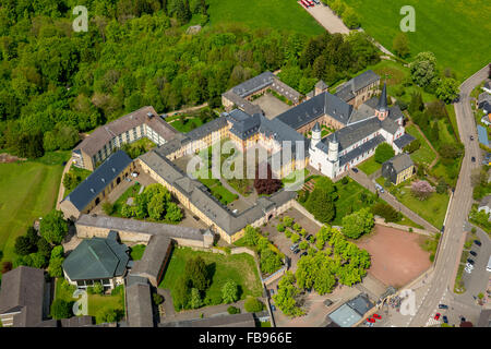 Aerial view, Steinfeld monastery, convent in Kall, Benedictine abbey, Kall, the Eifel, North Rhine-Westphalia, Germany, Europe, Stock Photo