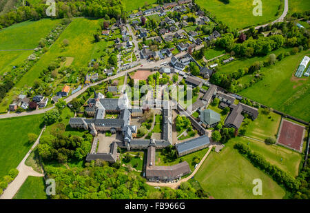 Aerial view, Steinfeld monastery, convent in Kall, Benedictine abbey, Kall, the Eifel, North Rhine-Westphalia, Germany, Europe, Stock Photo