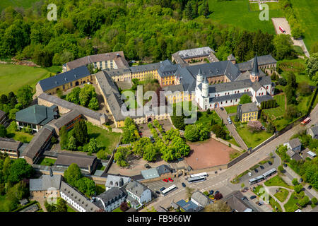 Aerial view, Steinfeld monastery, convent in Kall, Benedictine abbey, Kall, the Eifel, North Rhine-Westphalia, Germany, Europe, Stock Photo