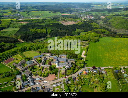 Aerial view, Steinfeld monastery, convent in Kall, Benedictine abbey, Kall, the Eifel, North Rhine-Westphalia, Germany, Europe, Stock Photo