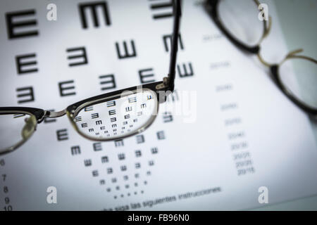 glasses and tables to check the terms of Stock Photo