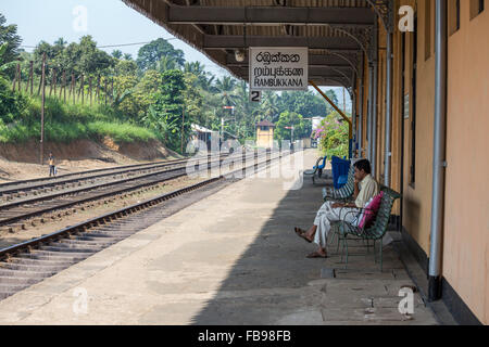 Rambukkana railway station, Sri Lanka, Asia Stock Photo