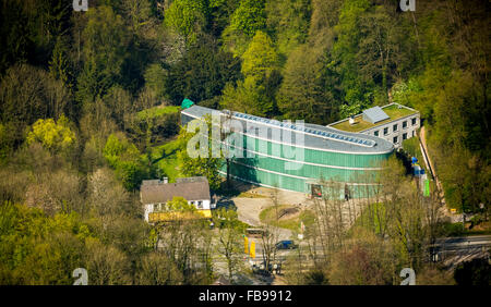 Aerial view, with Neandertal Valley Neanderthal Museum on the home page of Mettmann, Hochdahl, Erkrath, Niederrhein, Stock Photo