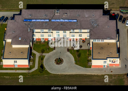 Aerial view, retirement home, nursing home, ASB Holten, Oberhausen, Ruhr, Nordrhein-Westfalen, Germany, Europe, Aerial view,