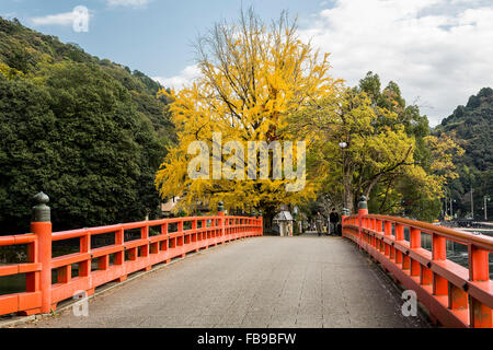 Bridge across the river in Uji, Japan Stock Photo