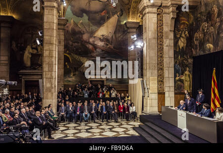 Barcelona, Catalonia, Spain. 12th Jan, 2016. Former Catalan President ARTUR MAS delivers a speech during the 130th Presidential Inauguration at the Generalitat in Barcelona Credit:  Matthias Oesterle/ZUMA Wire/Alamy Live News Stock Photo