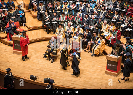 Graduation ceremony presentation, Symphony Hall, UK Stock Photo