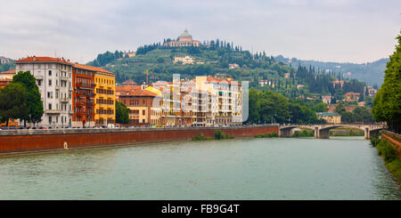 Adige River Embankment in Verona, Italy Stock Photo