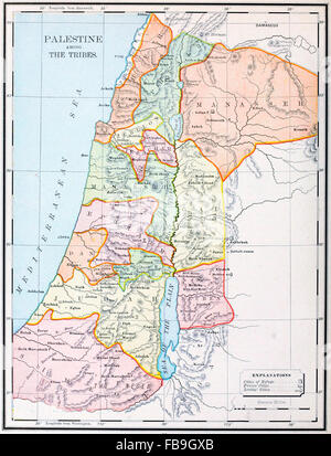 Palestine tribes old map Stock Photo - Alamy