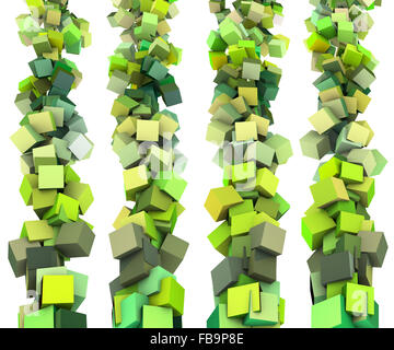 3d render strings of cubes in multiple shades of yellow Stock Photo - Alamy