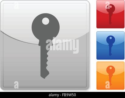 Color square web buttons key on a white background. Vector illustration. Stock Vector