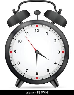 Alarm clock on a white background. Stock Vector