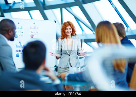 Business people having board meeting in modern office Stock Photo