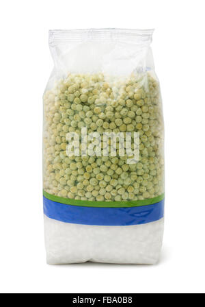 Dried peas plastic packet isolated on white Stock Photo