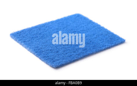 Blue kitchen scourer isolated on white Stock Photo