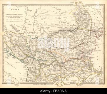 BALKANS. Northern Ottoman provinces. Wallachia Bulgaria Albania. SDUK, 1844 map