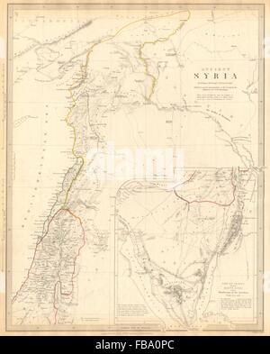 ANCIENT SYRIA. Levant; Sinai.wanderings of the Israelites. SDUK, 1844 old map
