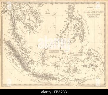 MALAY ARCHIPELAGO. Indonesia Malaysia Philippines Indochina. SDUK, 1844 map