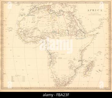 AFRICA map pre-dating much exploration. Mountains of Kong.Population.SDUK 1844