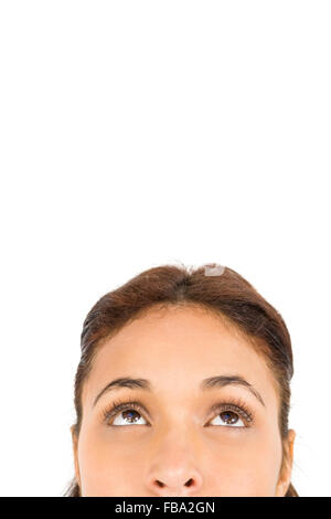 Cropped image of woman looking up Stock Photo