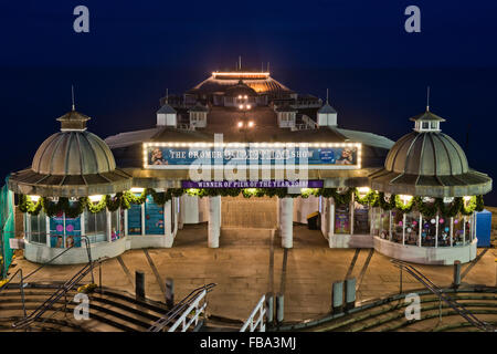 Night shot of Cromer Pier, Norfolk, UK Stock Photo