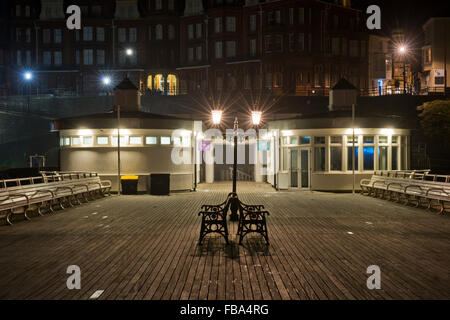 Night shot of Cromer Pier, Norfolk, UK Stock Photo