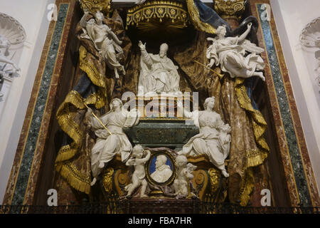 ROME, ITALY - DECEMBER 31, 2015: Baroque monument to Pope Gregory XV (1697) by Monnot in the Church of St. Ignatius of Loyola Stock Photo