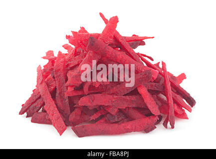 Beet vegetable grated closeup isolated on white Stock Photo