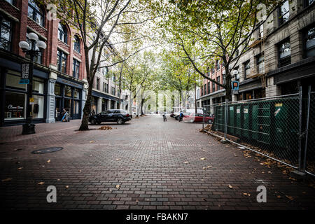 Occidental Park is in the heart of the historic Pioneer Square district Stock Photo