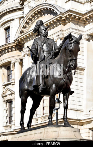 London, England, UK. Statue (by Adrian Jones, 1905) of Prince George, 2nd Duke of Cambridge (1819-1904) in Whitehall. Stock Photo