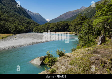 The Matukituki River in the Mt Aspiring National Park, New Zealand Stock Photo