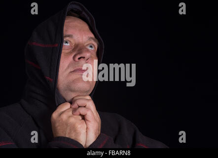 Portrait of a spiritual man looking up Stock Photo